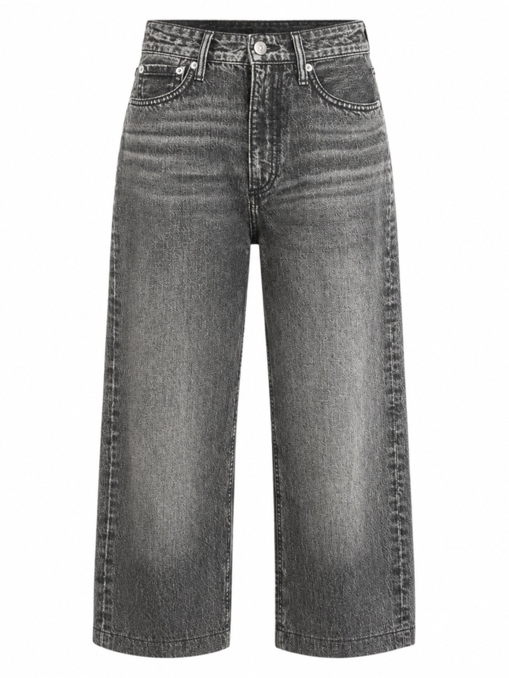 rag & bone Liquid Alex High Rise‎ Straight Leg Faux Jeans in Black Magic